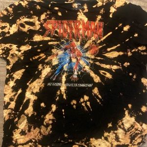 SPIDER-MAN MARVEL SUPER HERO ACID WASH DISNEY TIE DYE OVERSIZED UNISEX BLEACH